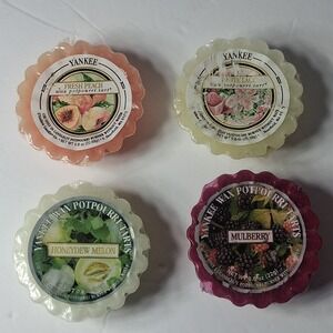 4 Vintage Yankee Candle Wax Potpourri Tarts RETIRED Scents Mulberry White Lace +